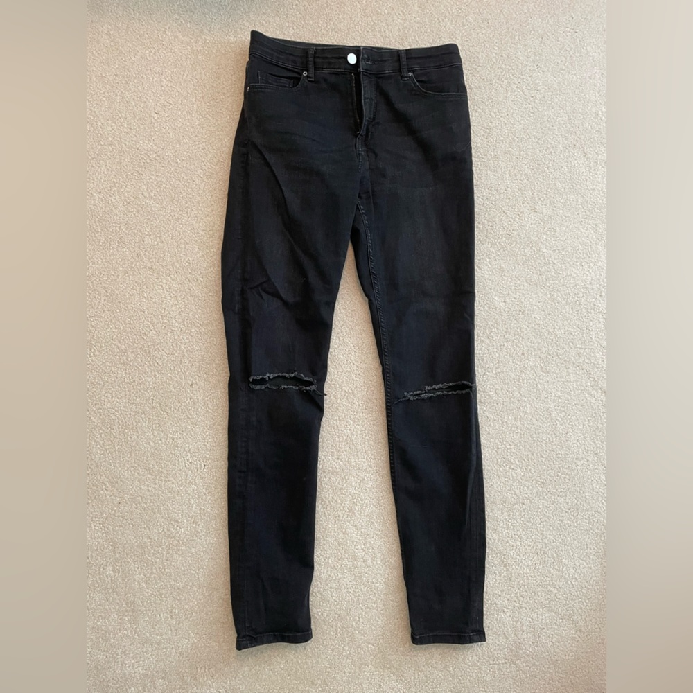 H&M Black Distressed Skinny Jeans